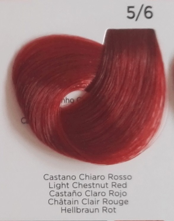 Tinta per capelli Castano Chiaro Rosso 5/6 Inebrya Color ...